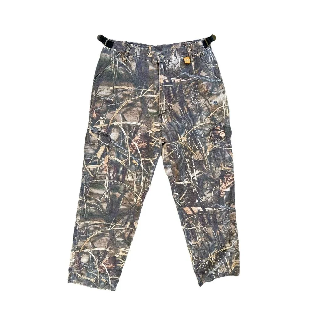 Whitewater Ducks Unlimited Camo Cargo Hunting Pants Mens Lg, Adjustable Realtree